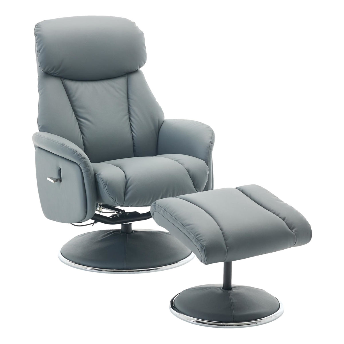 Sahara Swivel Recliner in Petrol Blue Leather - primary product image