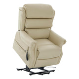 The Carlton Genuine Leather Riser Recliner in Cream - Dual Motor Mobility Chair - thumbnail 11