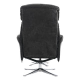 The Lucia Swivel Recliner Chair & Footstool in Black Fabric - thumbnail 8