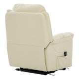 The Devon - Dual Motor Mobility Riser Recliner Arm Chair - Cream Genuine Leather - thumbnail 12