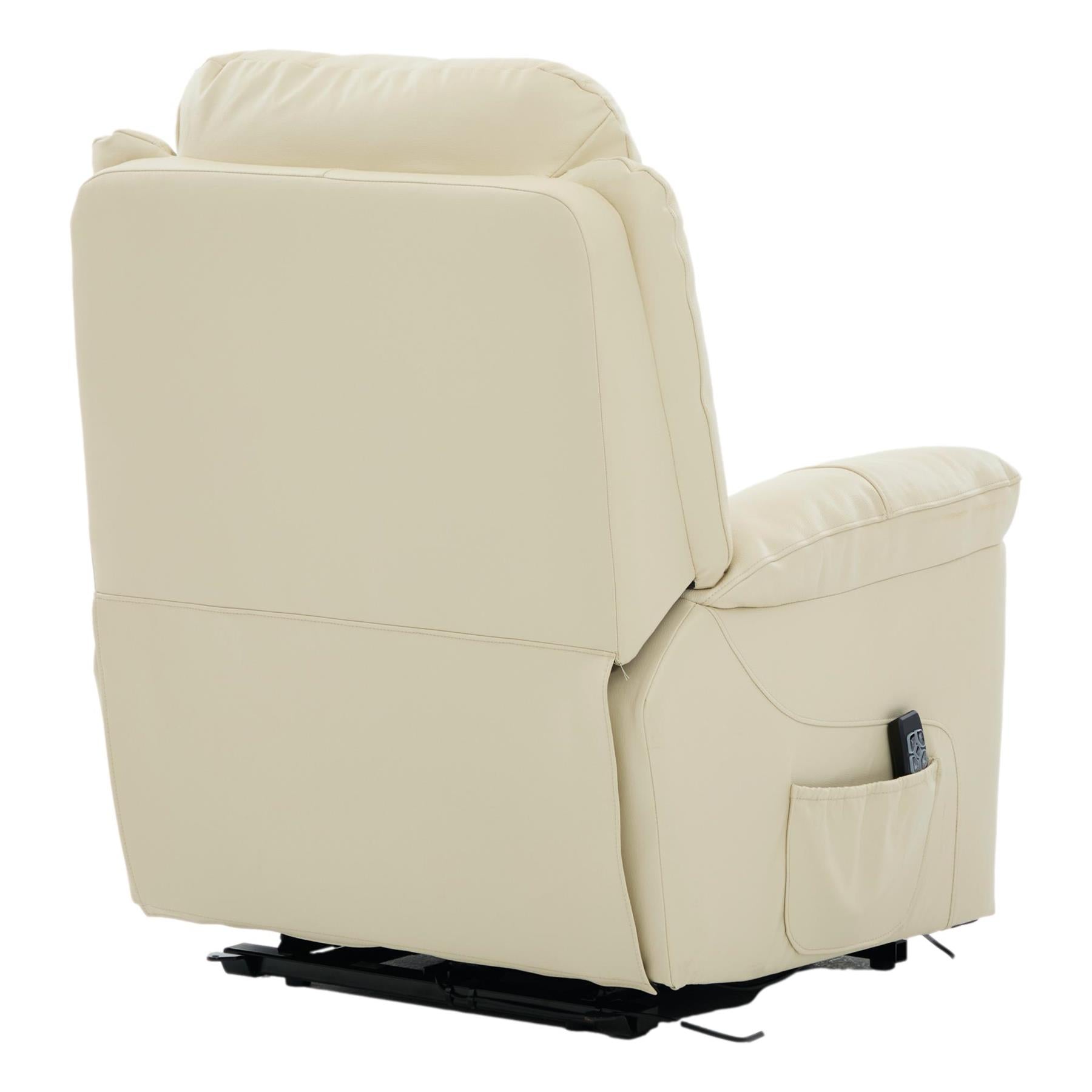 The Devon - Dual Motor Mobility Riser Recliner Arm Chair - Cream Genuine Leather