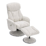 Sahara Swivel Recliner and Footstool in Biscuit Fabric