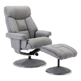 The Biarritz - Swivel Recliner Chair & Matching Footstool in Lisbon Rock Fabric
