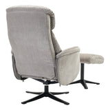 The Lucia Swivel Recliner Chair & Footstool in Grey Mist Fabric - thumbnail 6