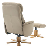 The Eden Swivel Recliner Chair & Matching Footstool in Pebble Leather - thumbnail 5