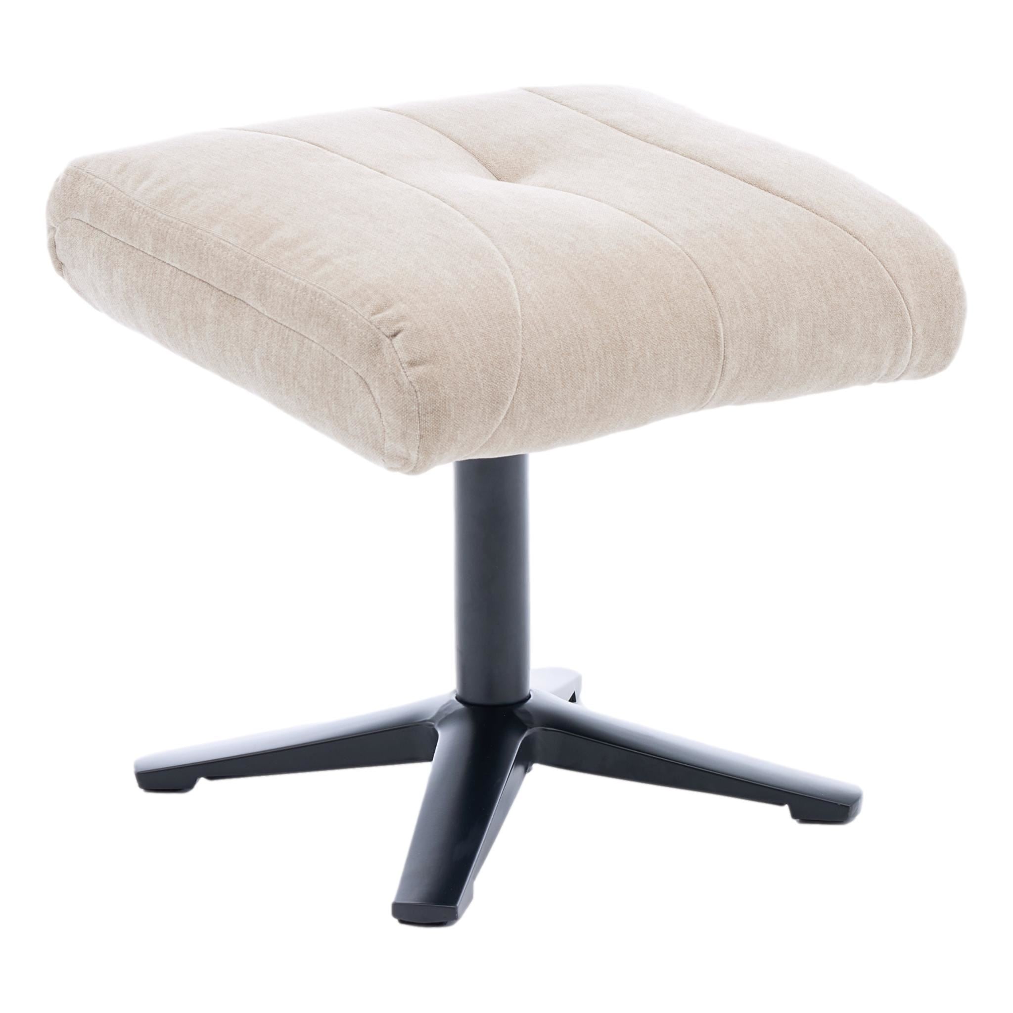 The Lucia Swivel Recliner Chair & Footstool in Mushroom Fabric