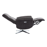 The Ontario Electric Swivel Recliner Chair, Integrated Footstool in Flint Fabric - Refurbished - thumbnail 6