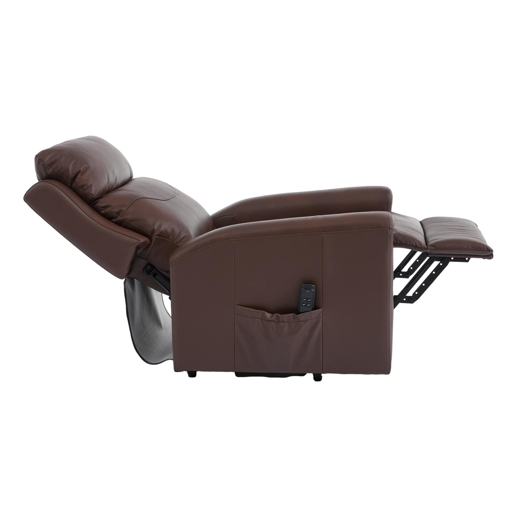 The Brooklyn Dual Motor Riser Recliner in Premium Umber Leather