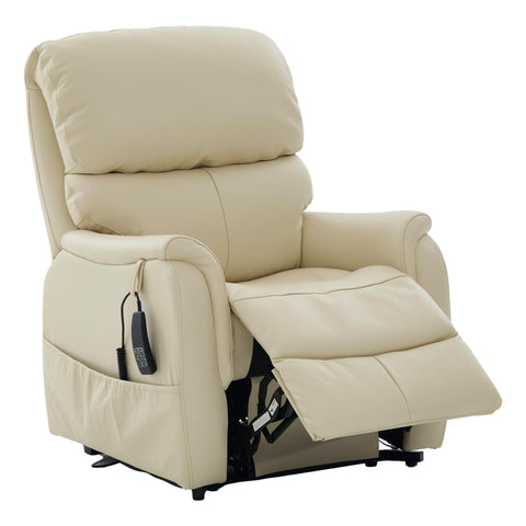 The Montreal - Dual Motor Riser Recliner Electric Mobility Lifting Chair in Cream Leather - image 4