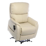 Montreal Dual Motor Riser Recliner Mobility Chair in Cream Leather - Refurbished