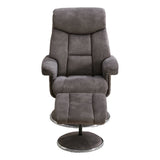 The Biarritz - Swivel Recliner Chair & Matching Footstool in Charcoal Grey Fabric - thumbnail 6