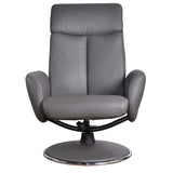 The Dakota Swivel Recliner Chair in Charcoal Genuine Leather and Match base.