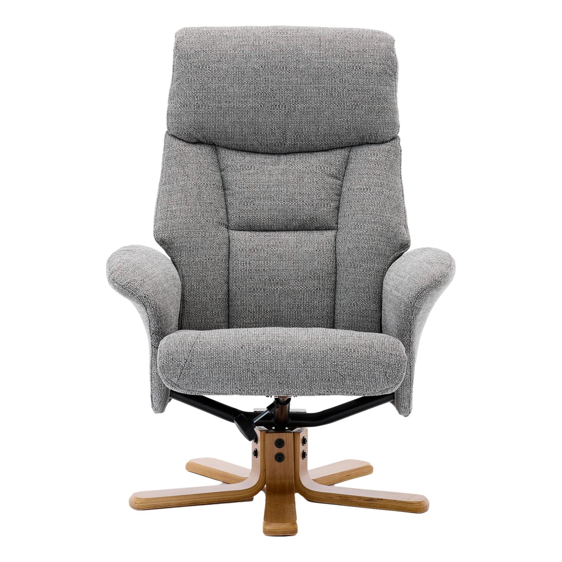 The Giza - Fabric Swivel Recliner Chair & Matching Footstool in Lisbon Rock Fabric