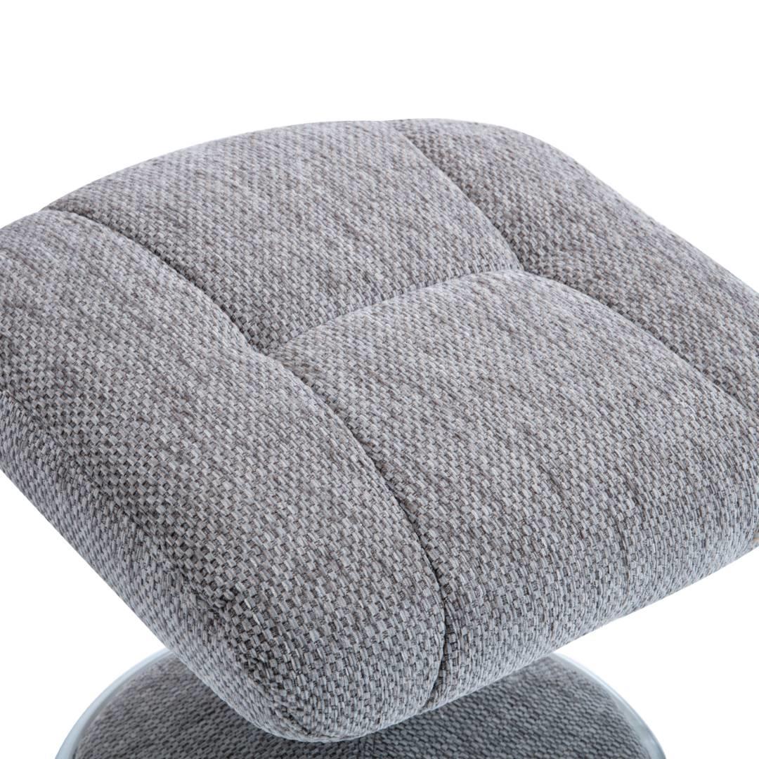 The Denver Swivel Recliner Chair & Footstool - Fabric - Pewter Refurbished