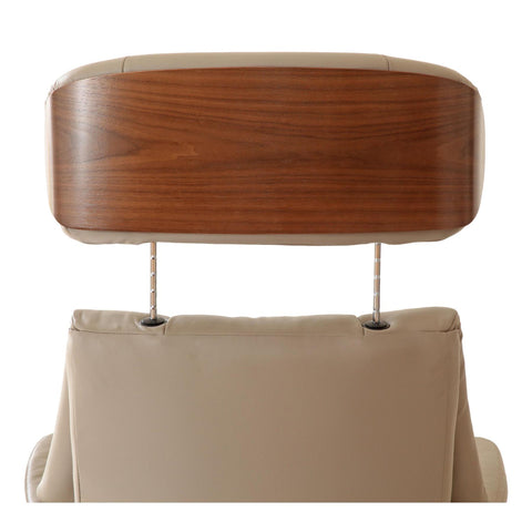 Stratford Swivel Recliner Chair in Genuine Pebble Leather with Matching Footstool - image 9