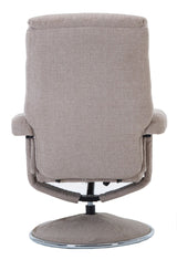Biarritz Soft Fabric Swivel Recliner Chair & Matching Footstool In Lisbon Wheat