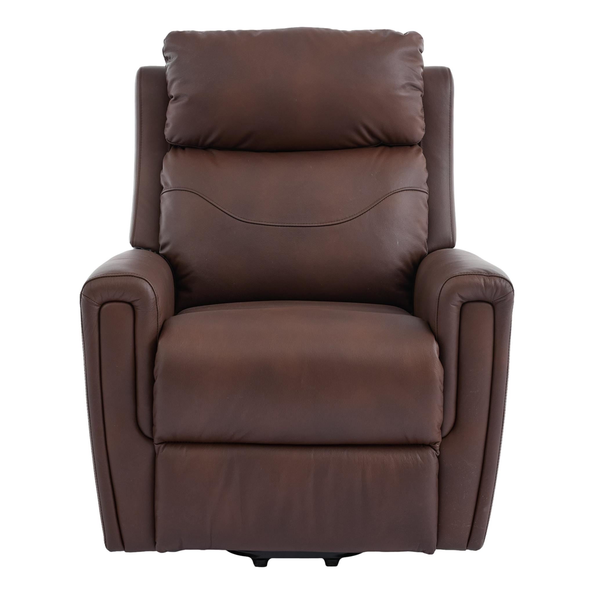 The Brooklyn Dual Motor Riser Recliner in Premium Umber Leather