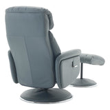 Sahara Swivel Recliner in Petrol Blue Leather - thumbnail 5