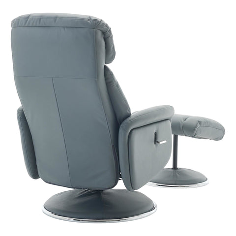 Sahara Swivel Recliner in Petrol Blue Leather - image 5