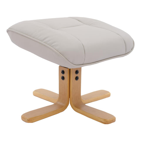 The Sardinia - Swivel Recliner Chair & Footstool in Mushroom Genuine Leather - Refurbished - image 8