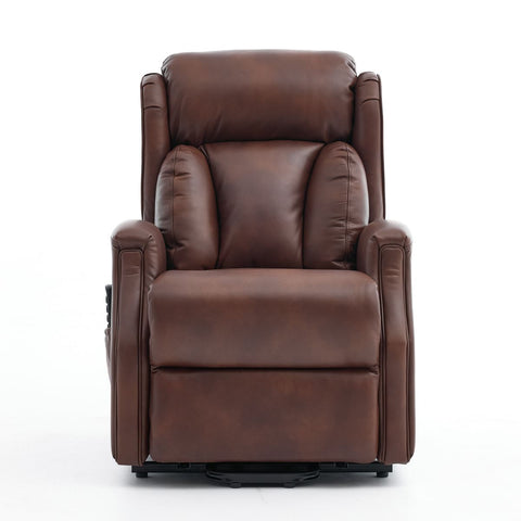 Banff Quad Motor Riser Recliner Lift Chair in Umber Genuine Leather - image 2