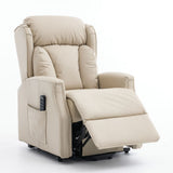 Banff Quad Motor Riser Recliner Lift Chair in Stone Genuine Leather - thumbnail 3