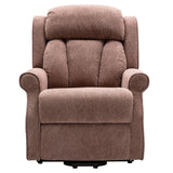 The Darwin - Dual Motor Riser Recliner Mobility Arm Chair in Mink Brushstroke Fabric - Clearance