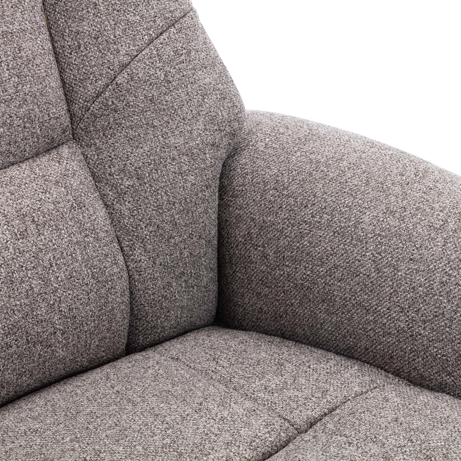 Marseille Swivel Recliner Chair and Footstool in Fossil Fabric