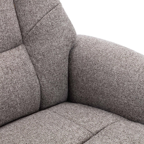 Marseille Swivel Recliner Chair and Footstool in Fossil Fabric - image 9