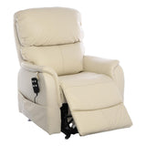 Montreal Dual Motor Riser Recliner Mobility Chair in Cream Leather - Refurbished