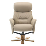 The Eden Swivel Recliner Chair & Matching Footstool in Pebble Leather - thumbnail 7
