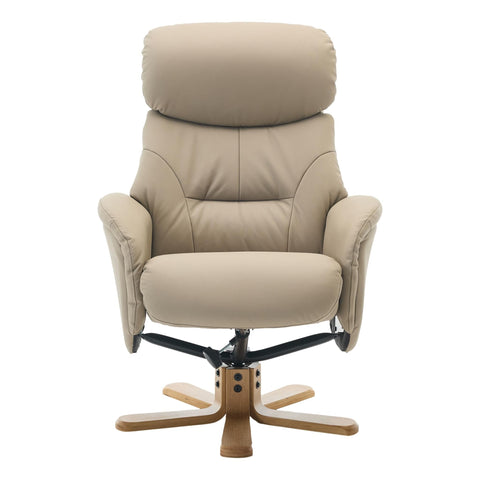 The Eden Swivel Recliner Chair & Matching Footstool in Pebble Leather - image 7