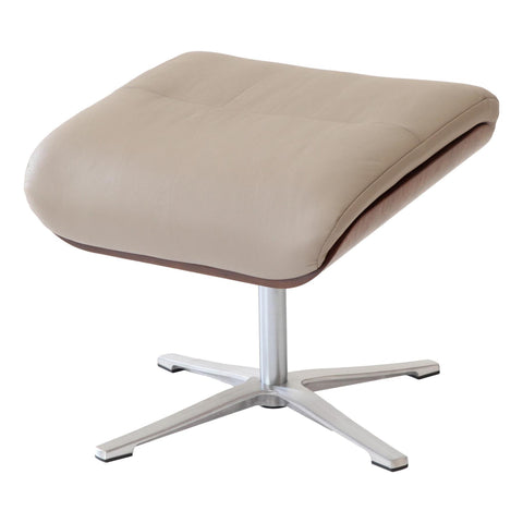 Stratford Swivel Recliner Chair in Genuine Pebble Leather with Matching Footstool - image 11