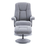 The Denver - Swivel Recliner Chair & Matching Footstool in Cha Cha Dove Fabric - thumbnail 3
