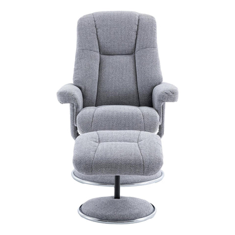 The Denver - Swivel Recliner Chair & Matching Footstool in Cha Cha Dove Fabric - image 3