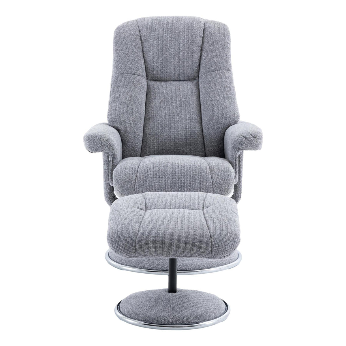 The Denver Swivel Recliner Chair & Matching Footstool in Cha Cha Dov