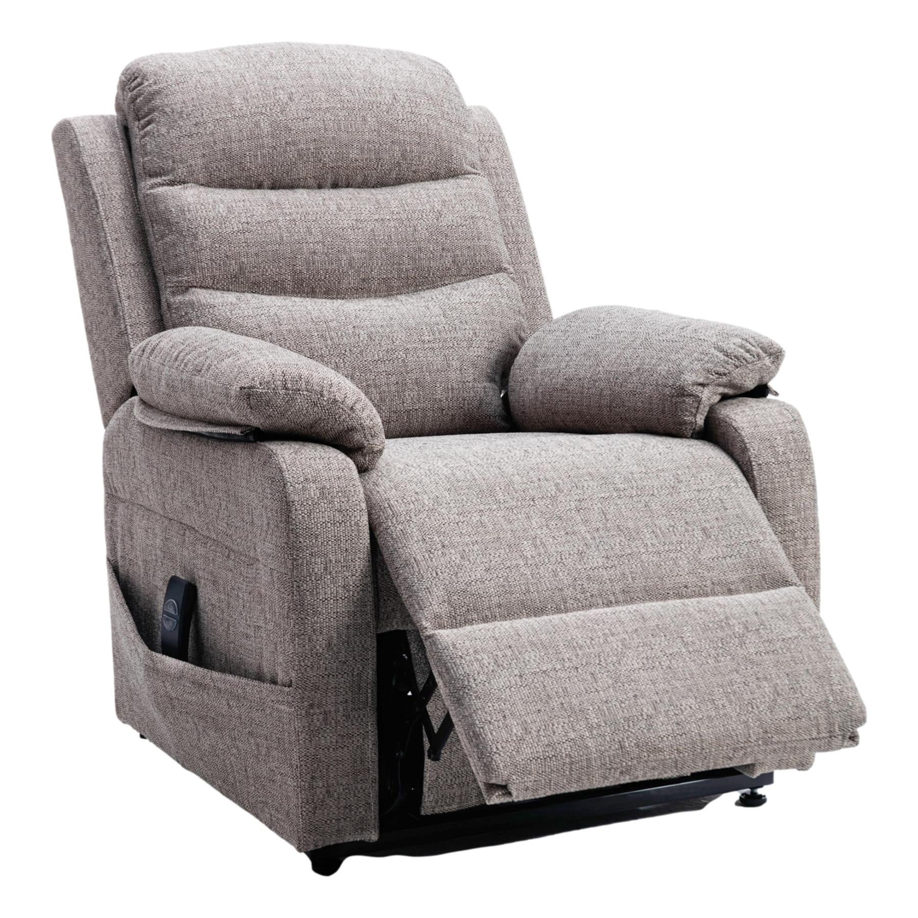 The Bamford - Single Motor Riser Recliner Chair in Lisbon Mocha Fabric