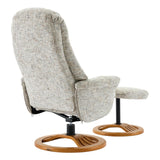 Aruba Swivel Recliner Chair in Frost Cream Fabric with Matching Footstool - thumbnail 8