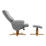 The Giza - Fabric Swivel Recliner Chair & Matching Footstool in Lisbon Rock Fabric - Refurbished - thumbnail 6