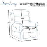 Salisbury Dual Motor Riser Recliner Arm Chair In Beige Fabric - Refurbished