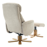 The Eden Swivel Recliner Chair & Matching Footstool  in Seashell Fabric - thumbnail 6