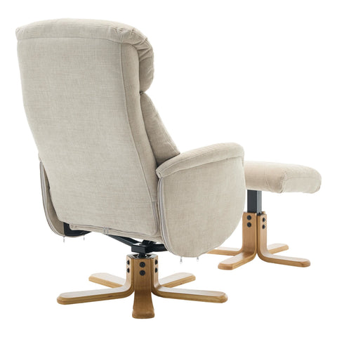 The Eden Swivel Recliner Chair & Matching Footstool  in Seashell Fabric - image 6
