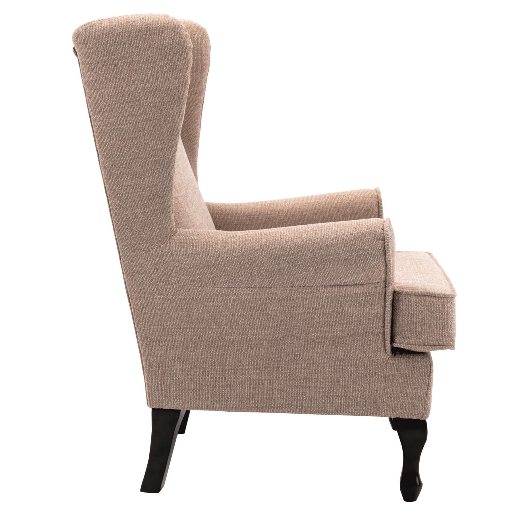 Nelson Fireside Chair in Wheat Fabric - 18.5" Height - Orthopedic Chair - Refurbished