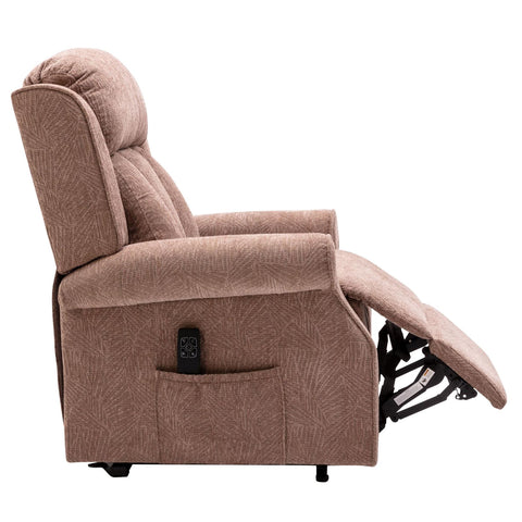 The Darwin - Dual Motor Riser Recliner Mobility Arm Chair in Mink Brushstroke Fabric - image 4