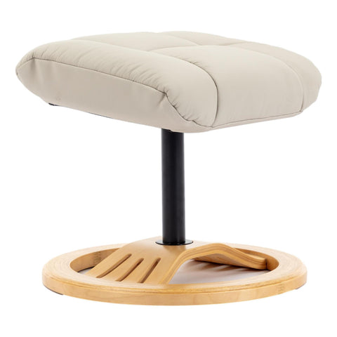 The Mandalay Swivel Recliner Chair & Footstool in Mushroom Genuine Leather - Refurbished - Assembled - image 8