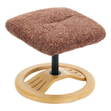 Aruba Swivel Recliner Chair in Copperblush Brown Fabric with Matching Footstool - thumbnail 11