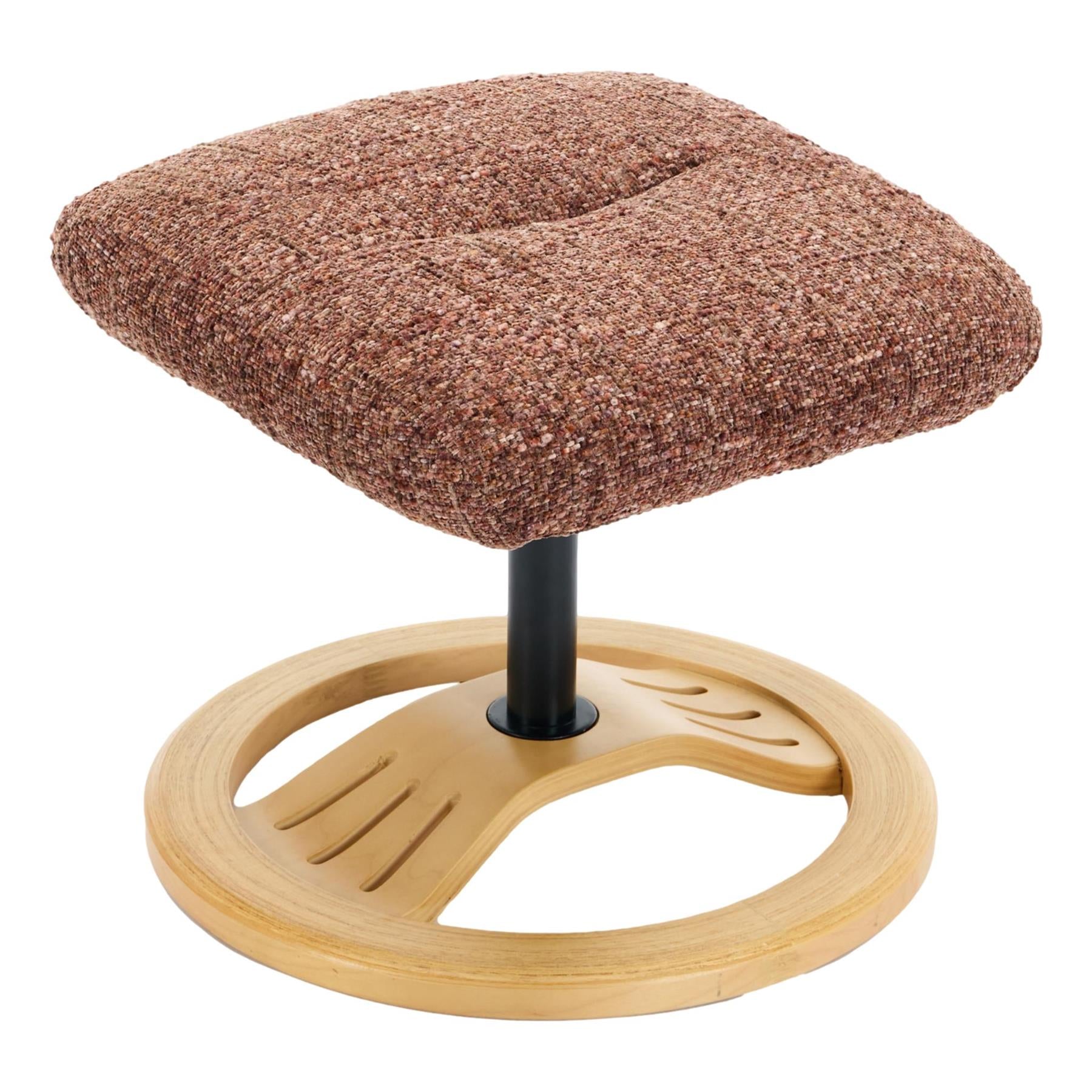 Aruba Swivel Recliner Chair in Copperblush Brown Fabric with Matching Footstool
