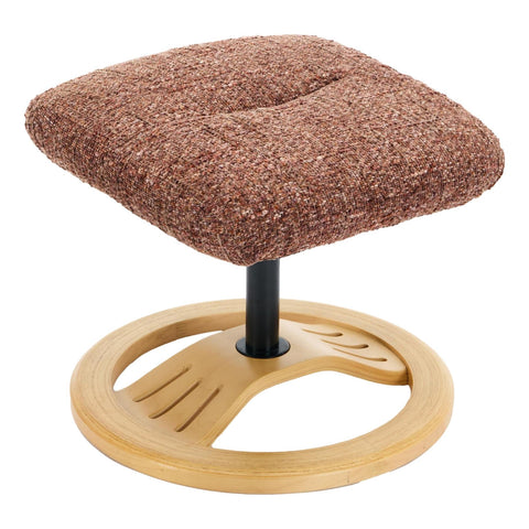 Aruba Swivel Recliner Chair in Copperblush Brown Fabric with Matching Footstool - image 11