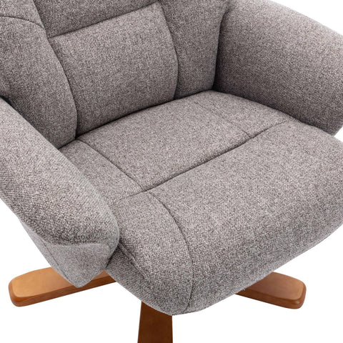 Marseille Swivel Recliner Chair and Footstool in Fossil Fabric - image 8