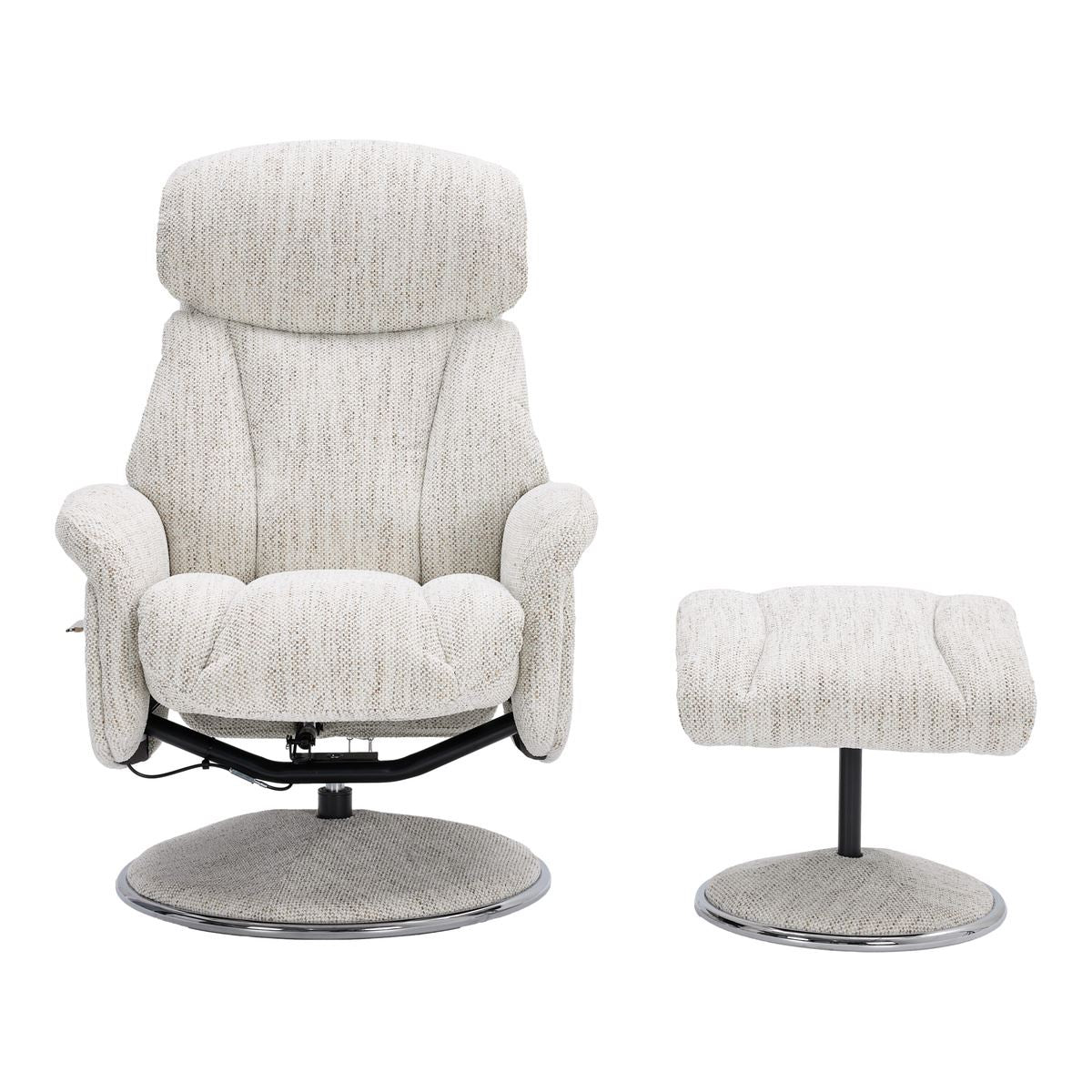 Sahara Swivel Recliner and Footstool in Biscuit Fabric - alternate product image